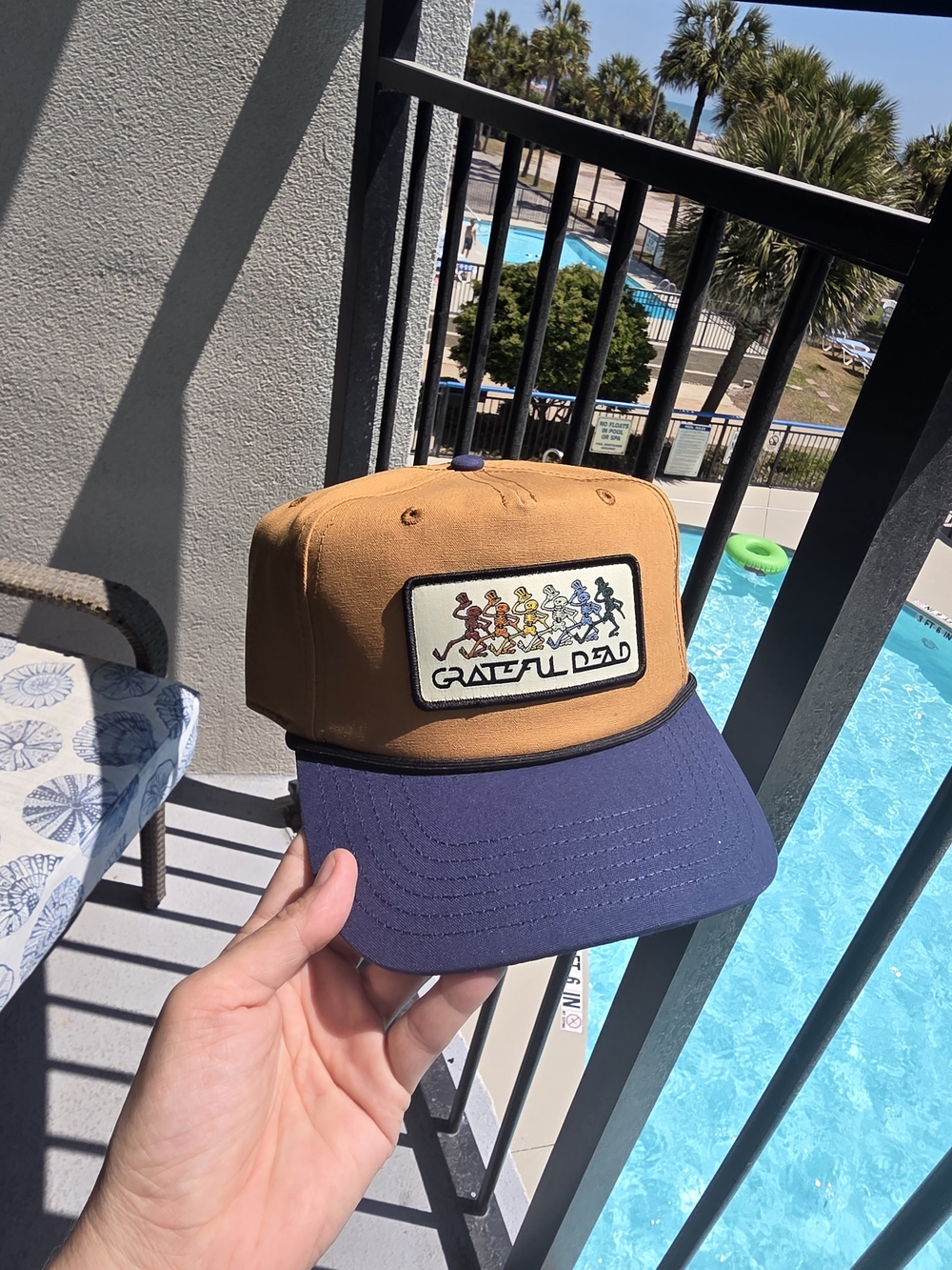Grateful Dead Two-Tone Patch Trucker Hat - Brown & Navy